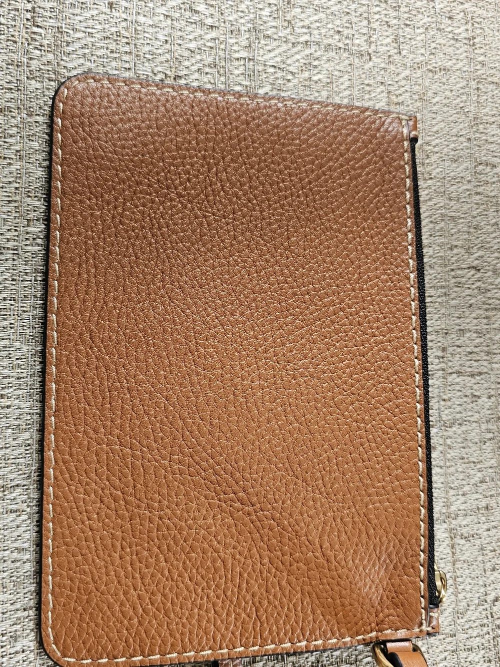 Marc Jacobs -COA - Cognac Pebbled Leather Keyring Pouch w Gold Hardware NWOT